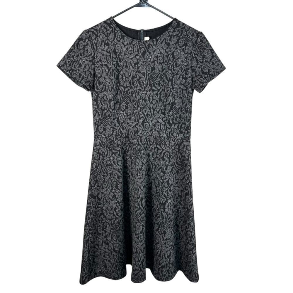 Ann Taylor LOFT Dress Short Sleeve Black Grey Women’s Size 2